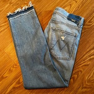 NWOT MOTHER HIGH WAISTED HIkER HOVER UNDONE HEM ON MY KNEES WASH